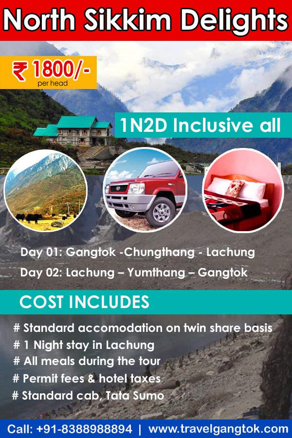 north sikkim shared tour package 1 Night and 2 days